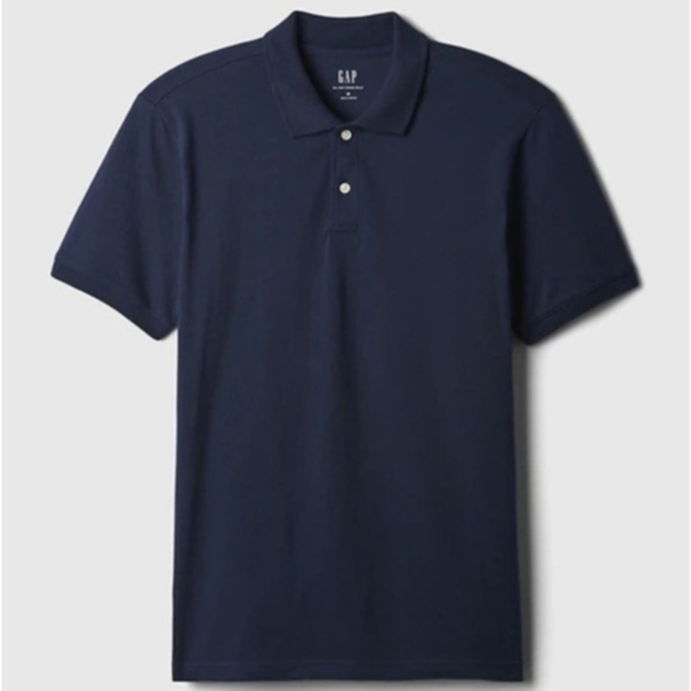 Gap all day pique polo blue size S small G old money